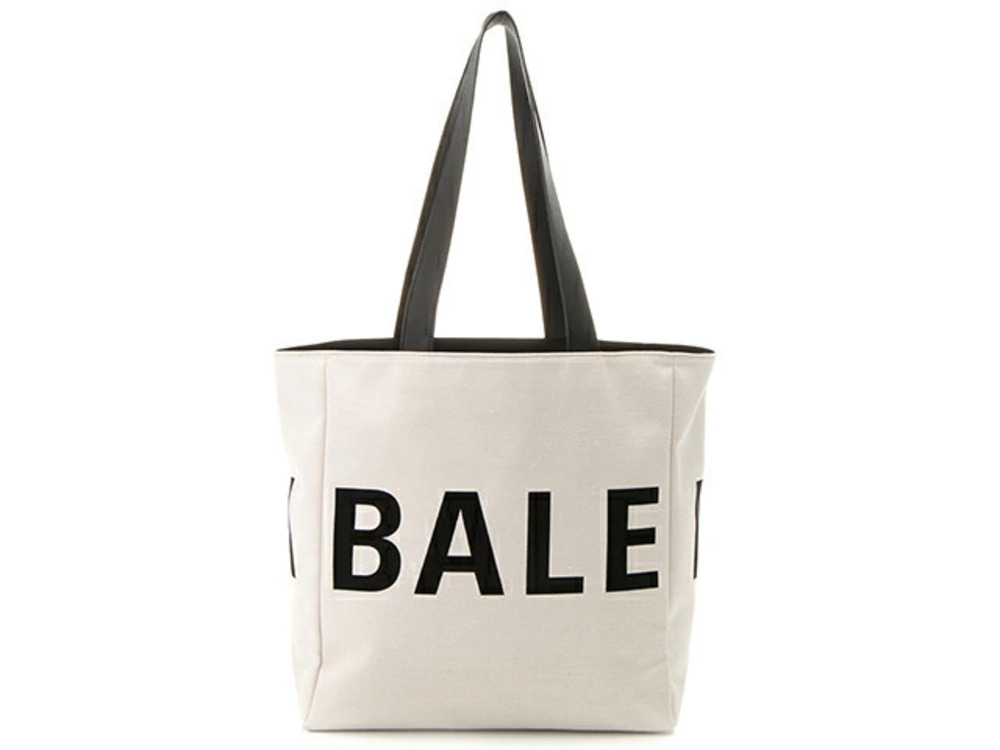 Balenciaga tote bag black white canvas leather August card SS
